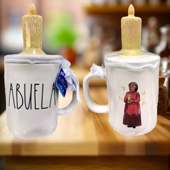 NWT Rae Dunn Disney Encanto ABUELA White Ceramic Iridescent Candle Topper Mug - Picture 5 of 12
